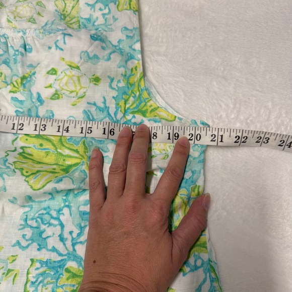 J.Jill Love Linen Shift Dress Womens Small Sleeveless V-Neck Turtle Seashell - Picture 11 of 11